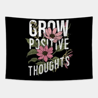 Grow Positive Thoughts Aesthetic Wild Flower Affirmation Tapestry