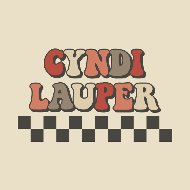 Cyndi Lauper Checkered Retro Groovy Style by Lucas Bearmonster