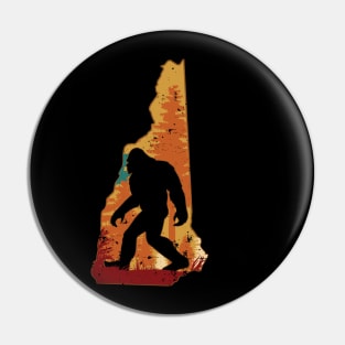 Bigfoot Retro Vintage Sasquatch New Hampshire Pin