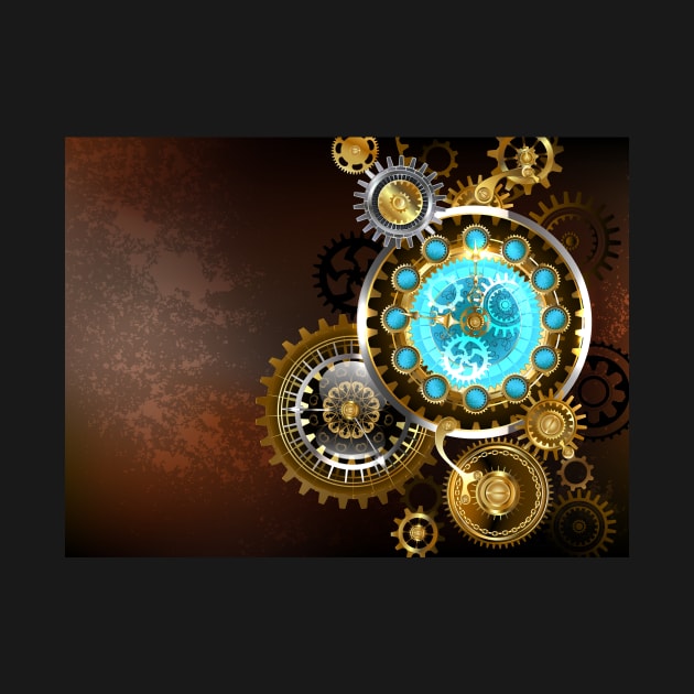 Steampunk Unusual Clock with Gears by Blackmoon9