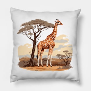 Watercolor Giraffe Pillow