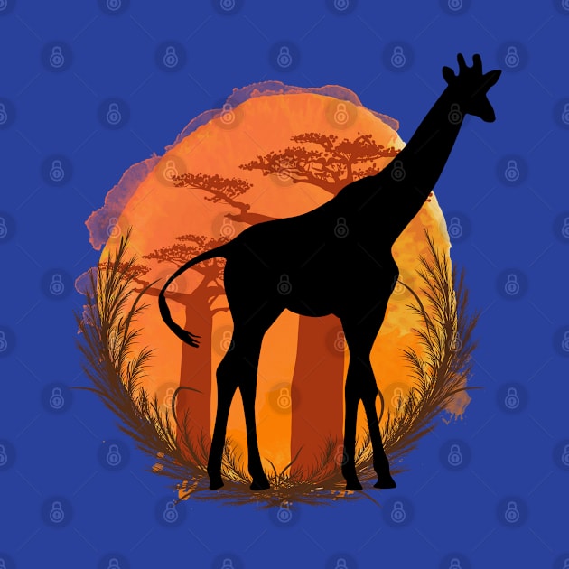 Giraffe Silhouette - Savannah by Petprinty