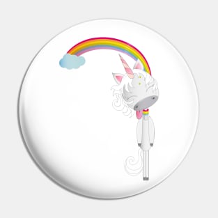 Unicorn hangs on the rainbow Pin