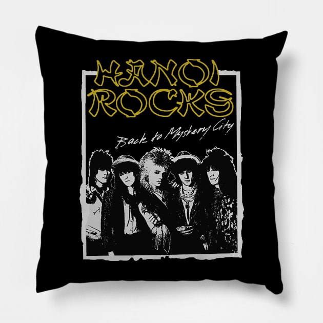 hanoi rocks retro Pillow by Grandpa Zeus Art