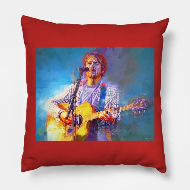 Damien Rice Pillow by IconsPopArt