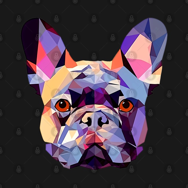 Geometric French Bulldog No. 2: Dark (on a no fill background) by Puff Sumo