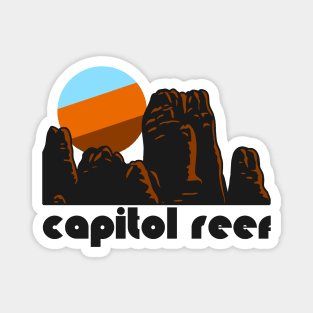 Retro Capitol Reef ))(( Tourist Souvenir National Park Design Magnet