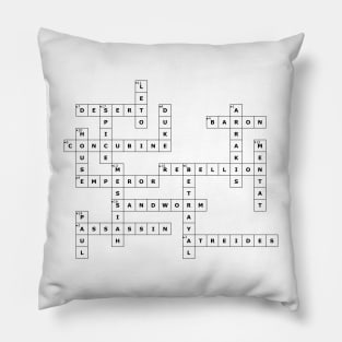 (1965DU) Crossword pattern with words from a famous 1965 science fiction book. Pillow