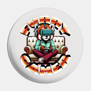 Red Panda VR Adventurer - Retro Gaming Bliss Pin