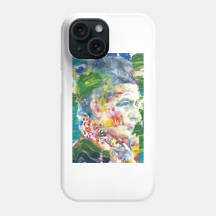 SIMONE DE BEAUVOIR oil and watercolor portrait Phone Case