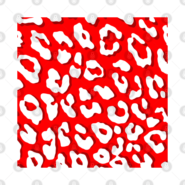 White Leopard Print Red by BlakCircleGirl