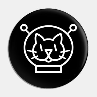 Space Cat Icon (white) Pin