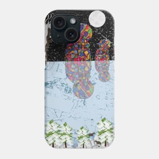 a snowing night in the cold winter Phone Case