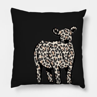 Cheetah Print Cow Silhouette  - NOT FOR RESALE WITHOUT PERMISSION Pillow