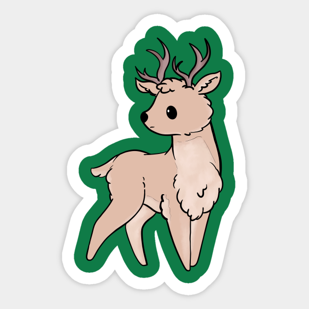 Cute Deer Cartoon Deer Sticker Teepublic Cute cartoon deer with floral crown illustration. cute deer cartoon