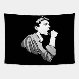 ian curtis arts black white Tapestry