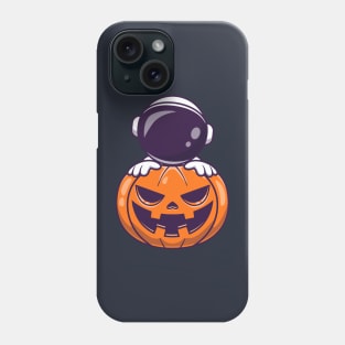 Astronaut With Pumpkin Halloween Cartoon Phone Case