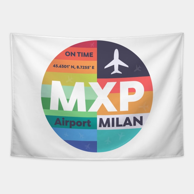 Milan MXP airport symbol Tapestry by Woohoo