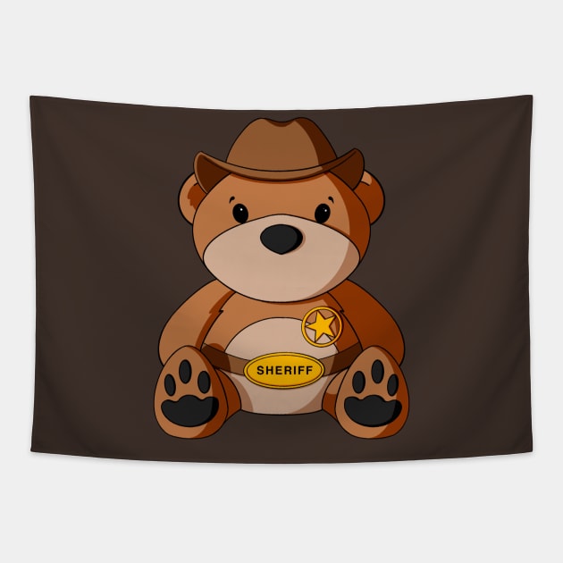 Sheriff Teddy Bear Tapestry by Alisha Ober Designs