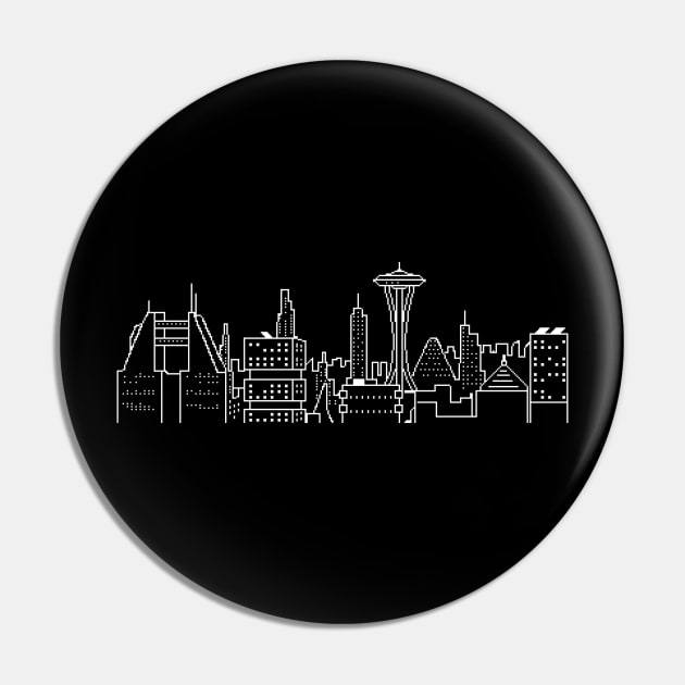 Seattle Pixel Skyline Pin by CCDesign