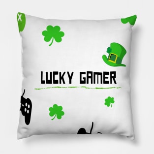 Lucky gamer / saint patrics day Pillow