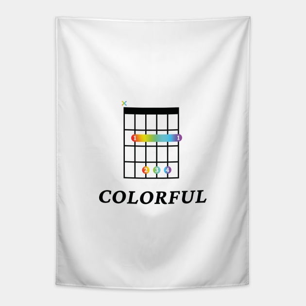 B Colorful B Guitar Chord Tab Light Theme Tapestry by nightsworthy