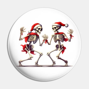 skeleton Santa Claus Pin