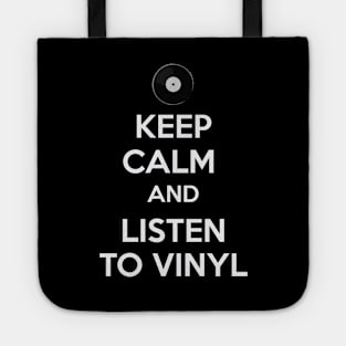 Keep calm and listen to vinyl - black Tote