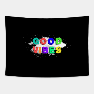 Good Vibes Colorful Happy Quote Healthy Summer Saying Tapestry