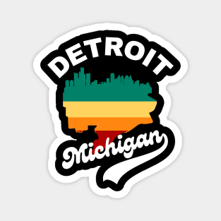 Detroit Michigan city map. Magnet