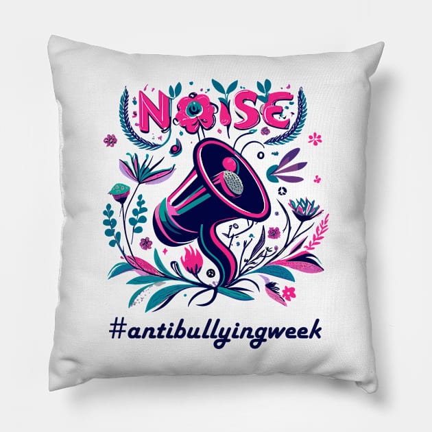 Make A Noise About Bullying Anti-Bullying Unity Kindness 2023 Pillow by AimArtStudio