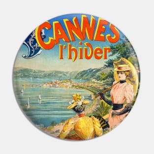 Vintage Travel Poster France Cannes l'hiver Pin