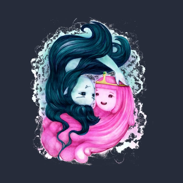 Princess Bubblegum and Marceline the Vampire Queen / Bubbline (Adventure Time fan art) by art official sweetener