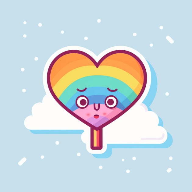 Confused Heart Rainbow Pride by Yamabushi's Kawaii Store