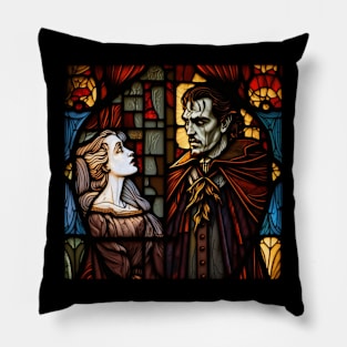 Dracula and Bride Stained Glass Pillow