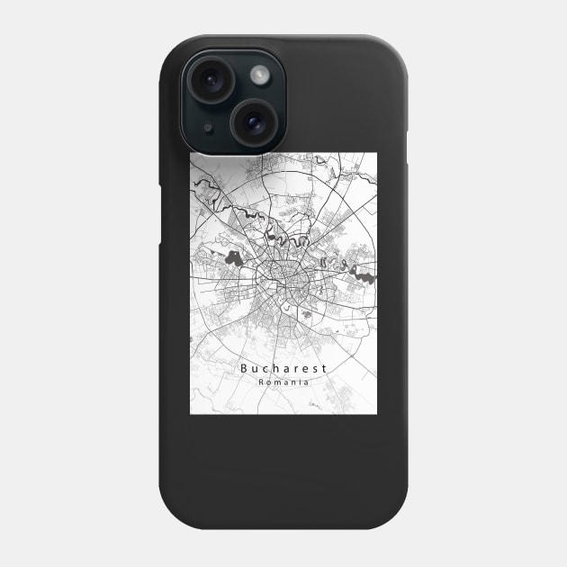 Bucharest Romania City Map Phone Case by Robin-Niemczyk