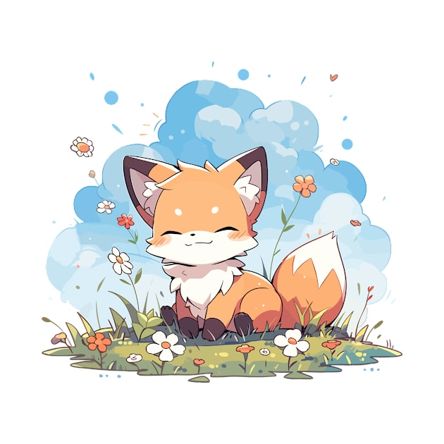 Happy Kawaii Baby Fox by Kawaii Kingdom