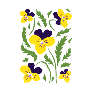 Wild Pansy Flowers T-Shirt