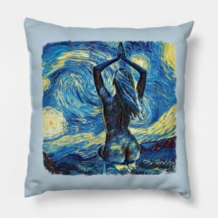 Yoga Van Gogh Style Pillow