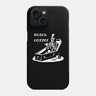 skeleton drinking Black Coffee design Phone Case