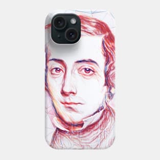 Alexis de Tocqueville Portrait | Alexis de Tocqueville Artwork | Line Art Phone Case