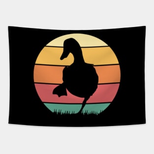 Retro Vintage Sunset Duck Tapestry