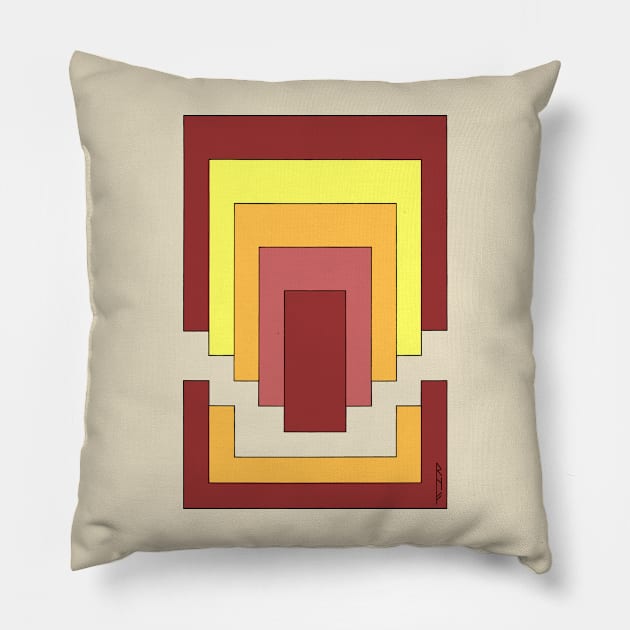 Rectangle Abstract Multicolor (70s Style) Pillow by AzureLionProductions