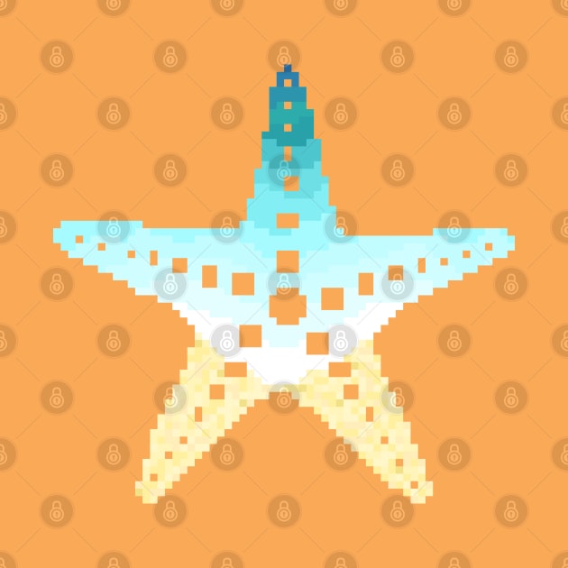 Modern Pixel Ocean Sea Star by jofudachi