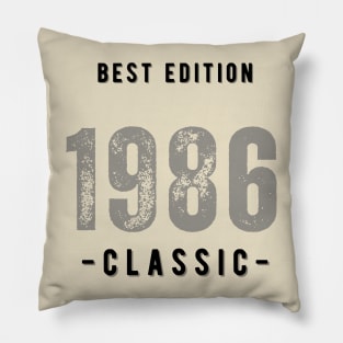 Vintage Birthday Year 1986 White Pillow