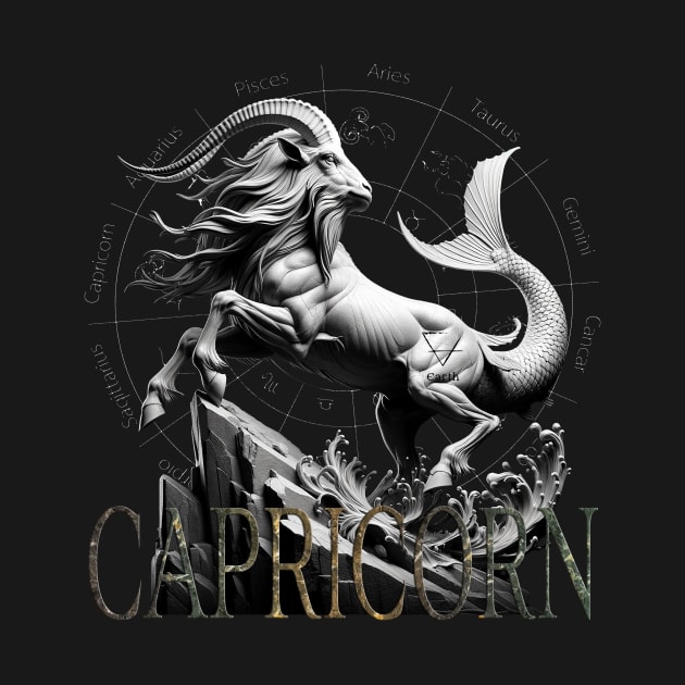 Majestic Capricorn Zodiac & Earth Element by Deadpan Couture