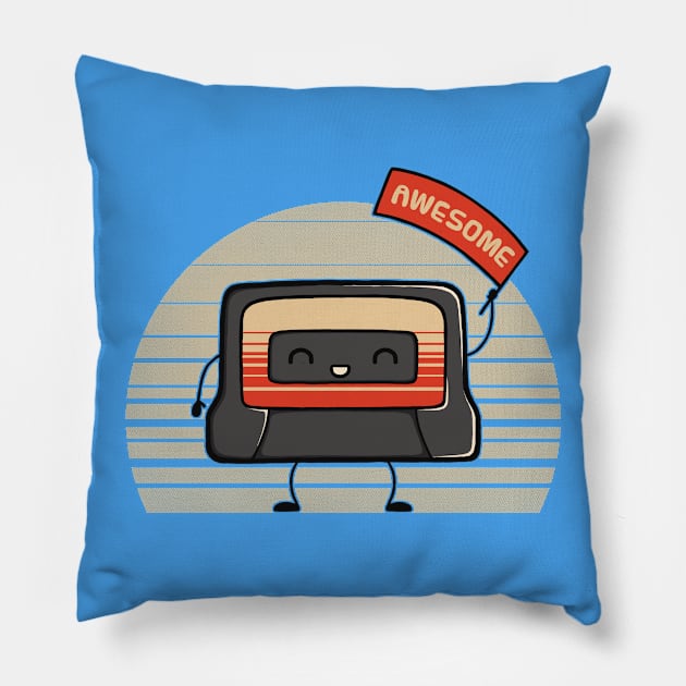 Cute Mix Tape Pillow by perdita00