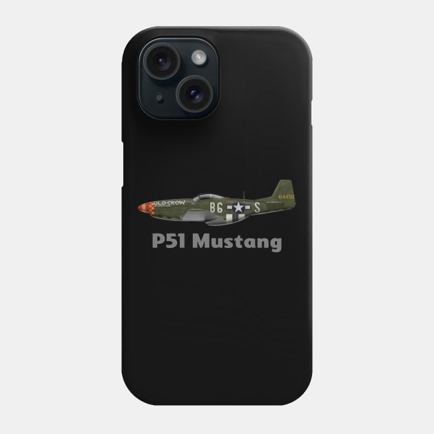 funny ww2 airplane usa p51 Phone Case by untagged_shop