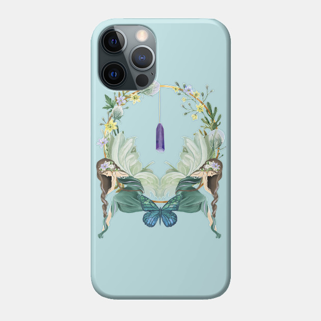 Golden Fairy Circle With Flowers And Crystals - Fairy - Phone Case