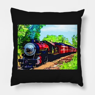 Colorful Steam Train Pillow